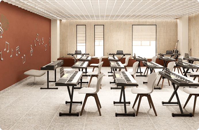 Orange curve decoration