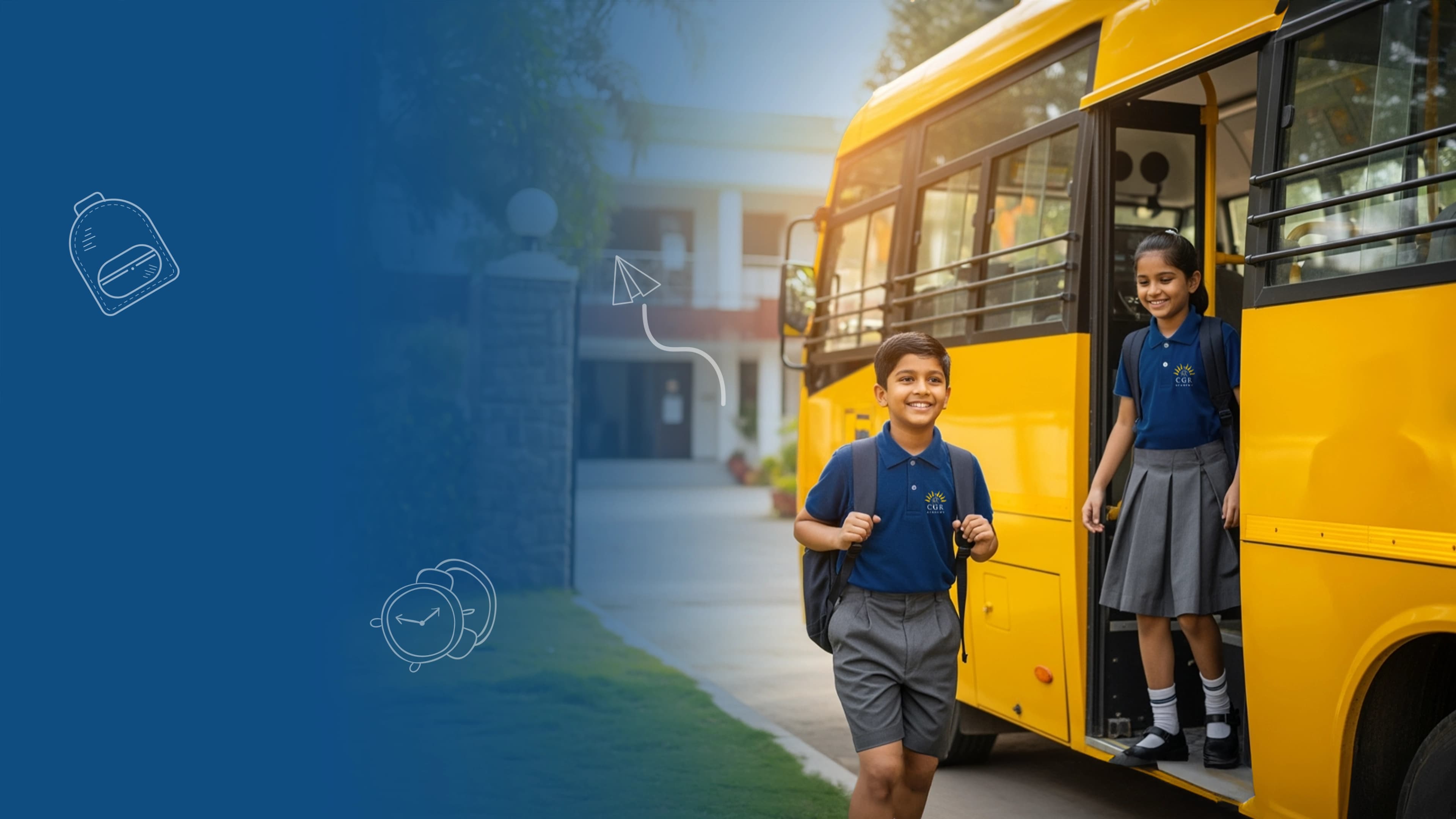 Aerial view of a modern school campus