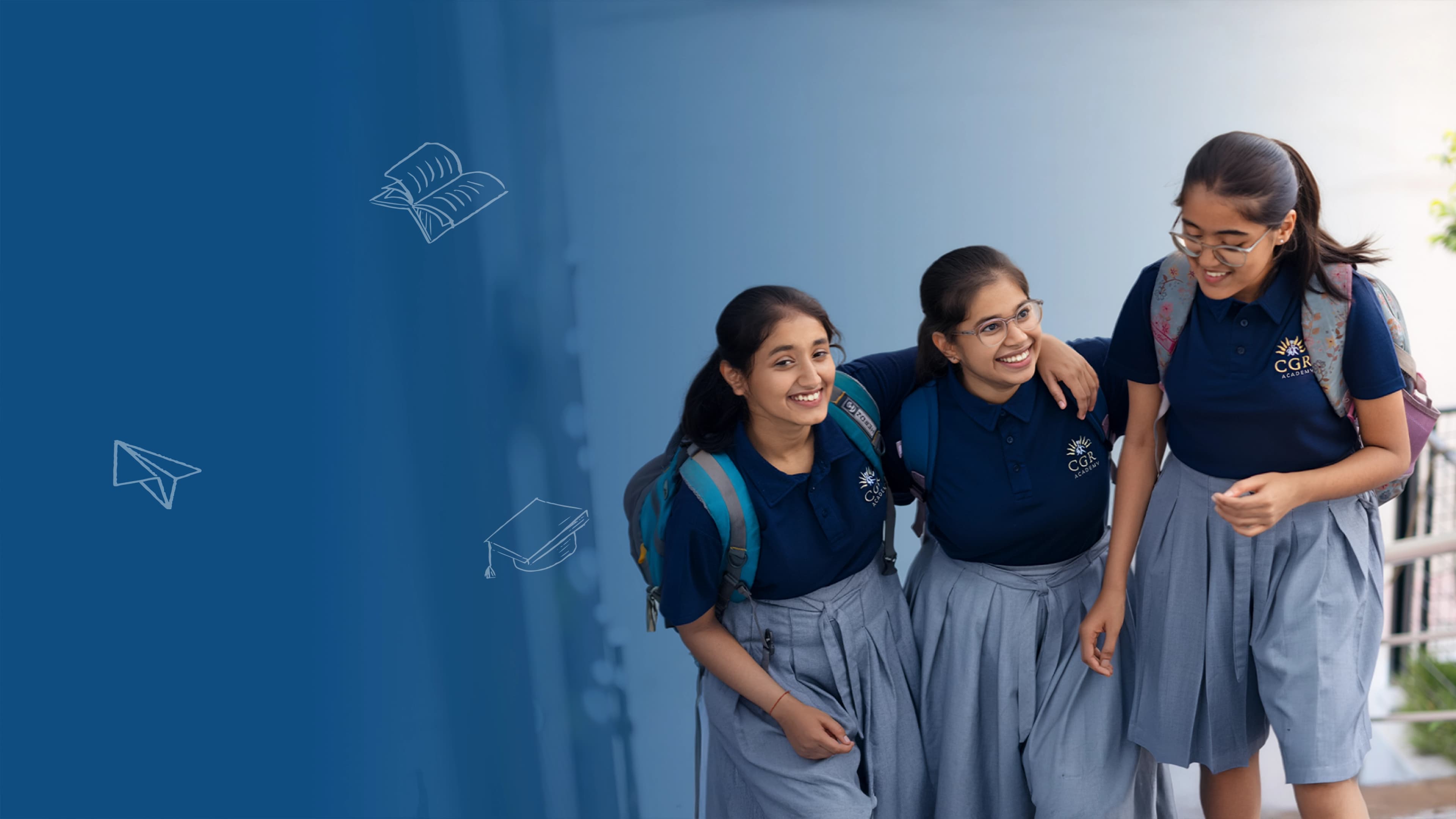 Aerial view of a modern school campus