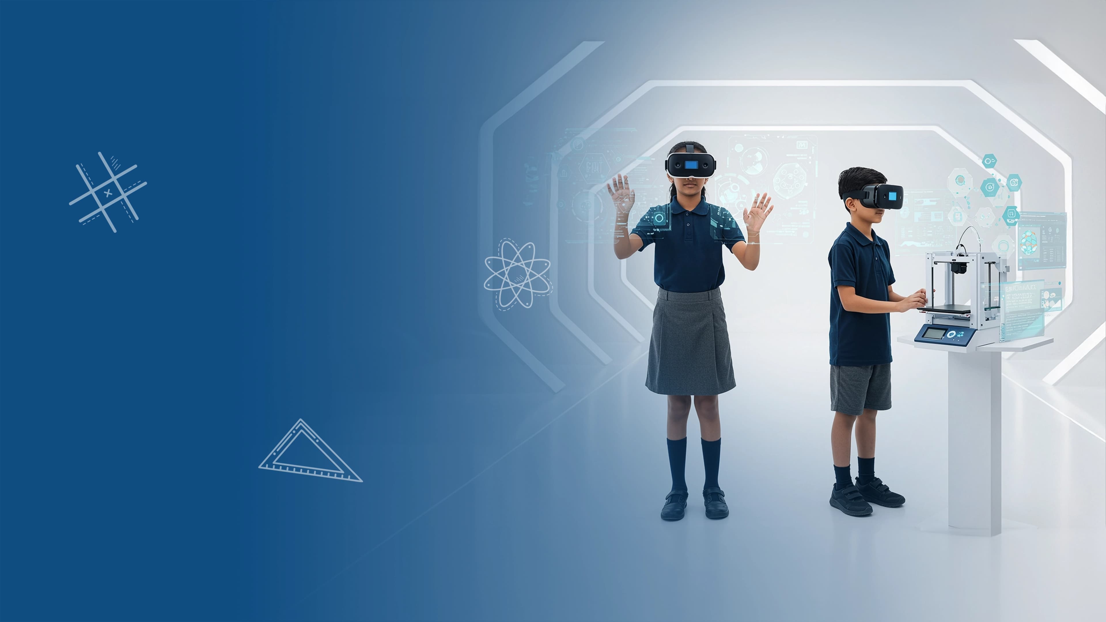 Aerial view of a modern school campus