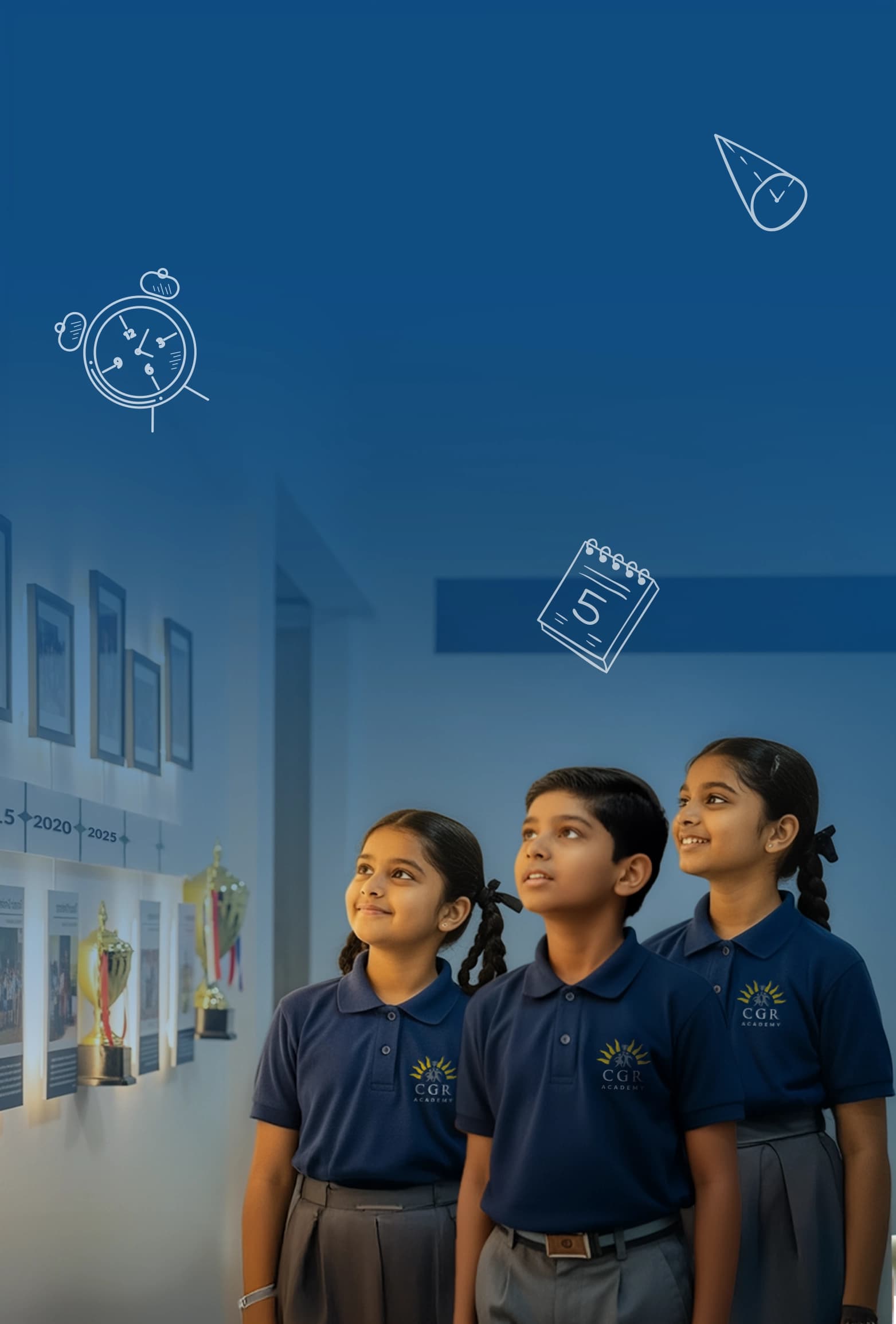 Aerial view of a modern school campus